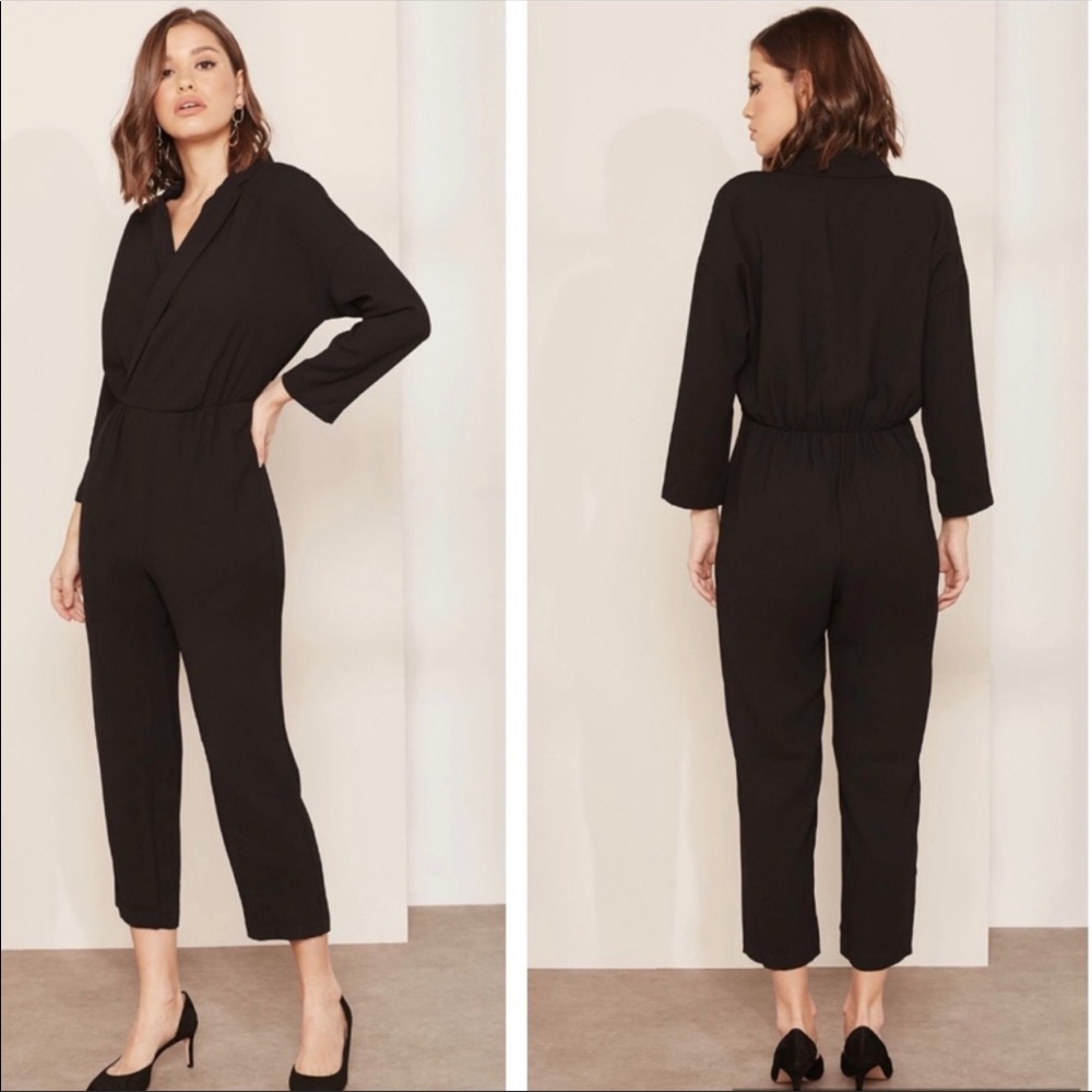 NWT J.Crew Crepe Lapel Black Jumpsuit